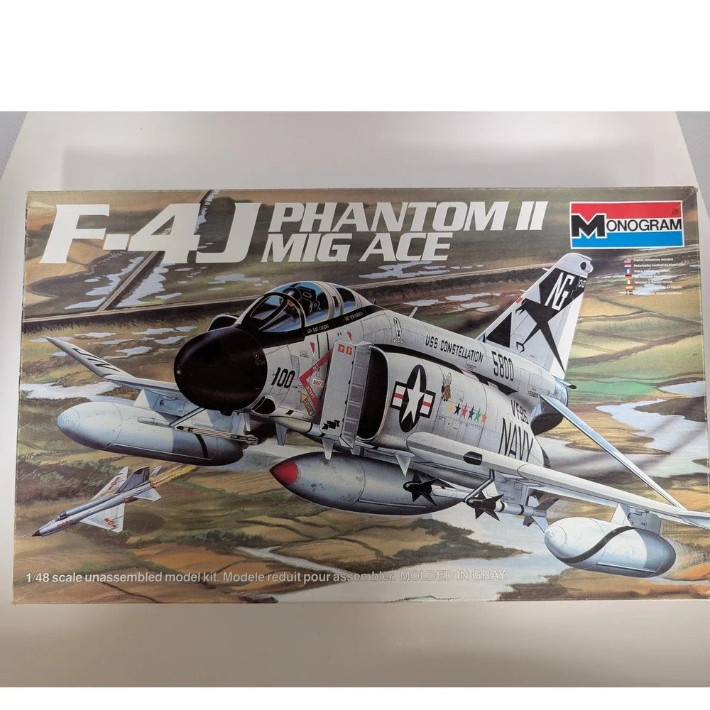 Monogram F-4J Phantom II MiG Ace 1/48 Scale Model Kit 5813 USS Constellation VTG